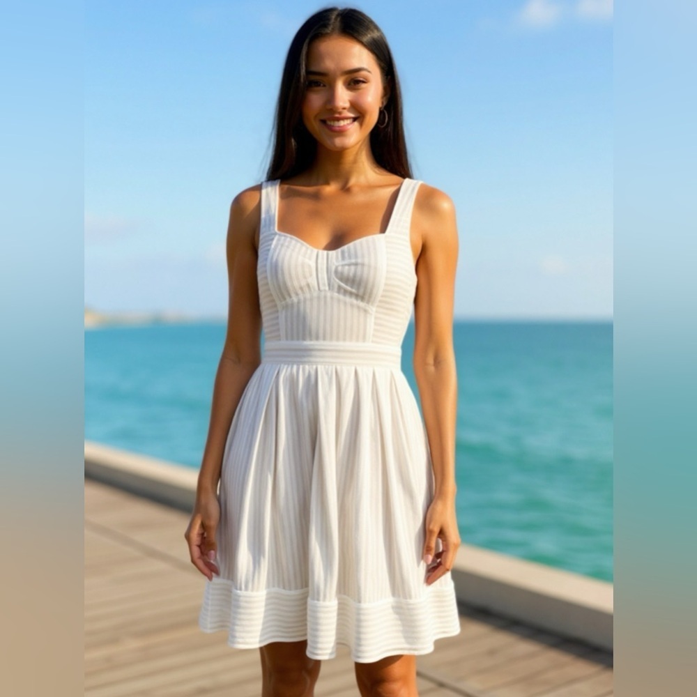 Liz Claiborne Petite White A-Line Dress